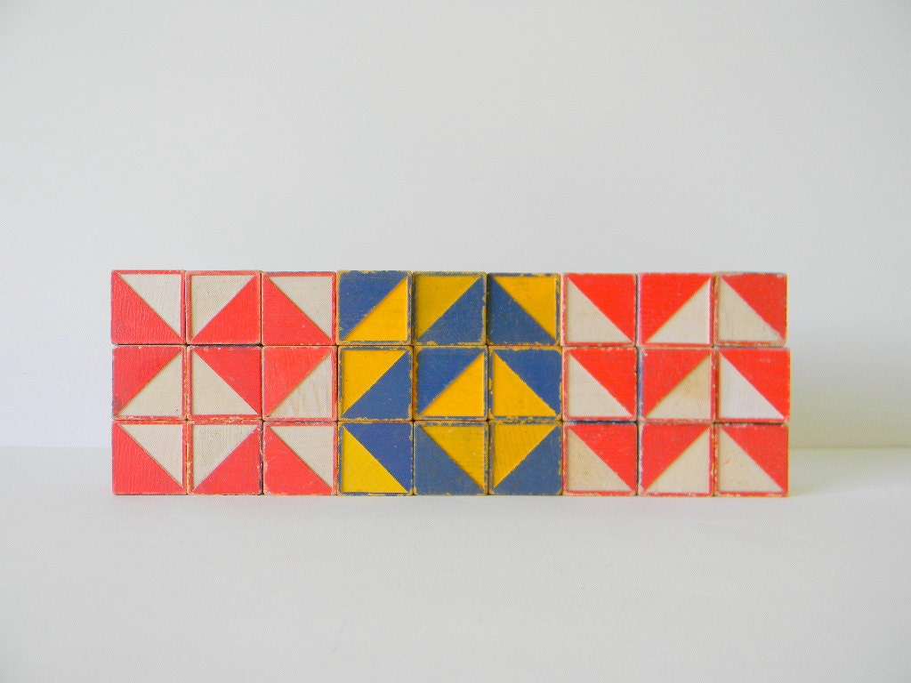 9 block set of nautical signal code flag pattern blocks