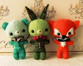 Bunny, Bear and Fox Brooch pdf Pattern - Instant Download