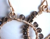 14k gold filled and smoky quartz earrings- 'dusk' earrings