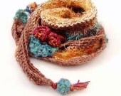 Freeform hand crocheted scarf Madcap mini capelet Made to order