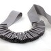 Ribbon Necklace - Chunky Grey Crystal Pleated Ribbon Necklace