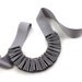 Ribbon Necklace - Chunky Grey Crystal Pleated Ribbon Necklace