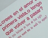 Do you believe in love at first sight...