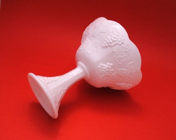 Milk Glass Compote Indiana Harvest Grape