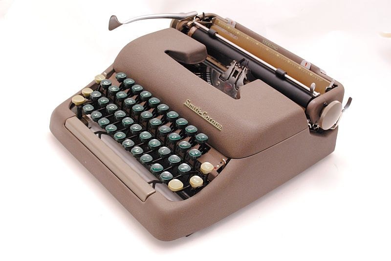 Vintage Typewriter Smith Corona Sterling 1950s Brown