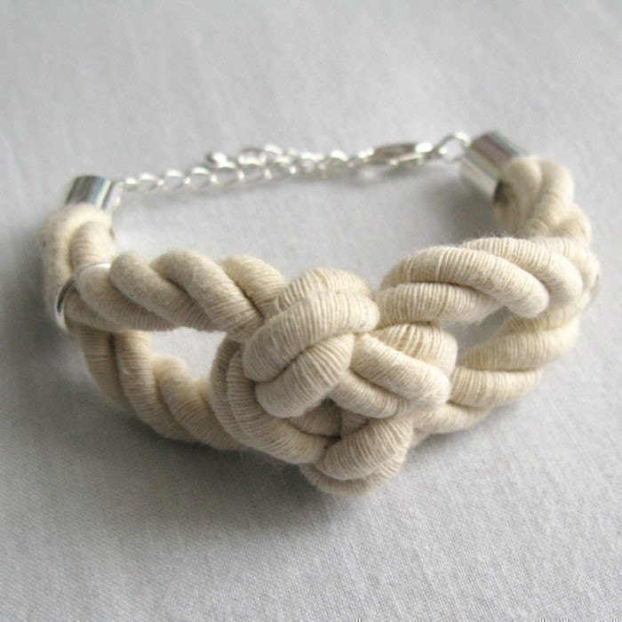 sailor knot bracelet in natural and silver