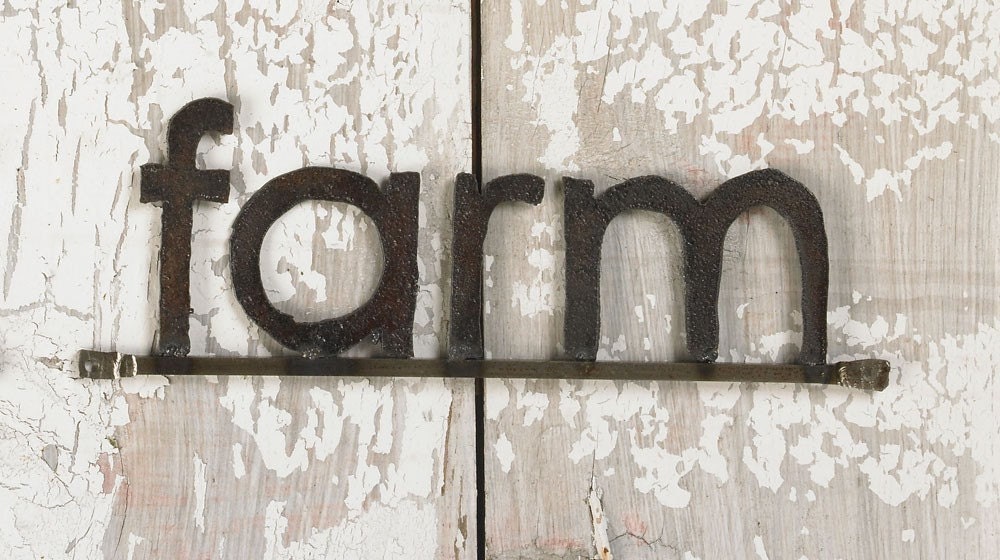 Recycled Farm Metal FARM Sign