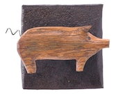 Art Metal Wall Sculpture Pig Tile