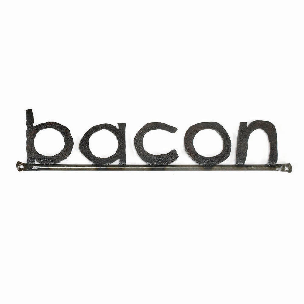 Metal Typography Bacon Word Sign