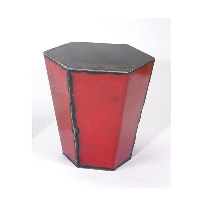 Metal Table Red Hexagon