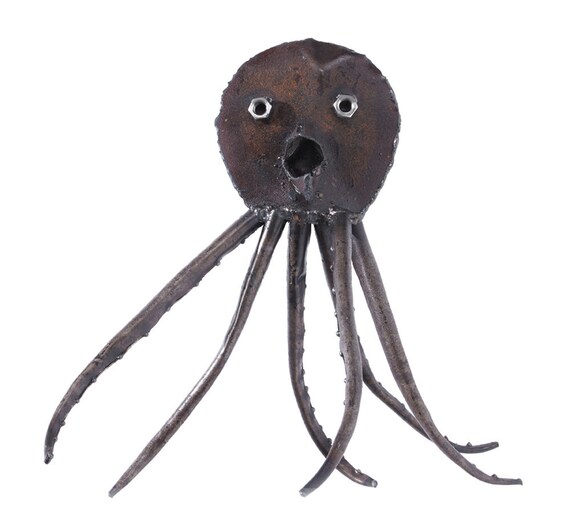 Octopus Wall Sculpture Reclaimed Farm Metal