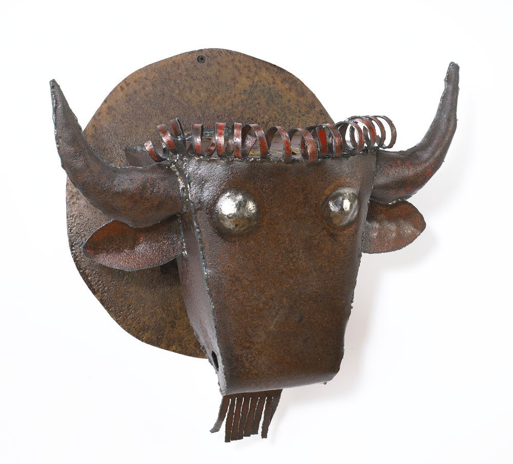 Art Metal Wall Sculpture Buffalo Head