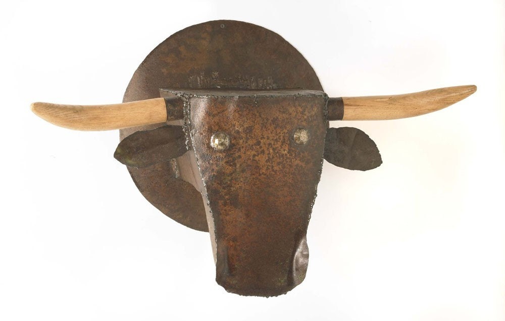 Art Metal Wall Sculpture Steer Head