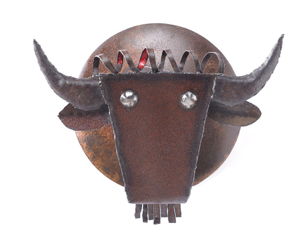 Art Metal Wall Sculpture Buffalo Head