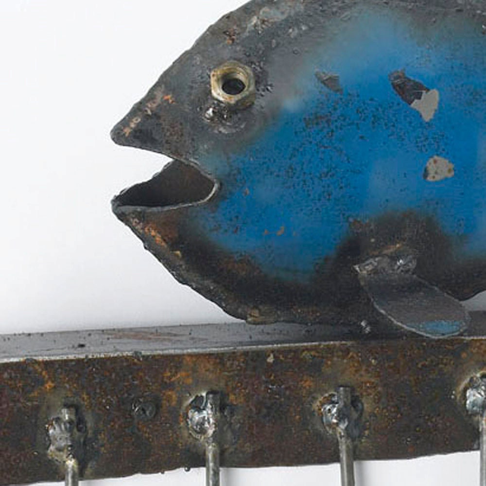 Butcher Hooks Reclaimed Farm Machinery Blue Fish