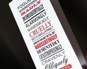 FOOLISHLY, SUPERSTITIOUSLY, MADLY Valentine's card (printable)