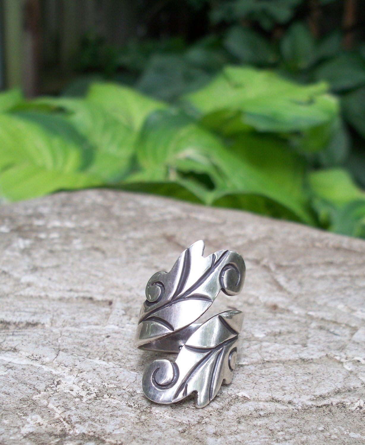 Vintage Taxco Mexico Sterling Silver A. Cazares Adjustable Wrap Around Swirl Ring