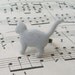 Gray Cat Ring, Little Gray Cat Fuzzy Furry Velvet Ring, Adjustable Grey Cat Ring