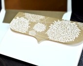 Trifold Pocket Folder, Ivory Chrysanthemum