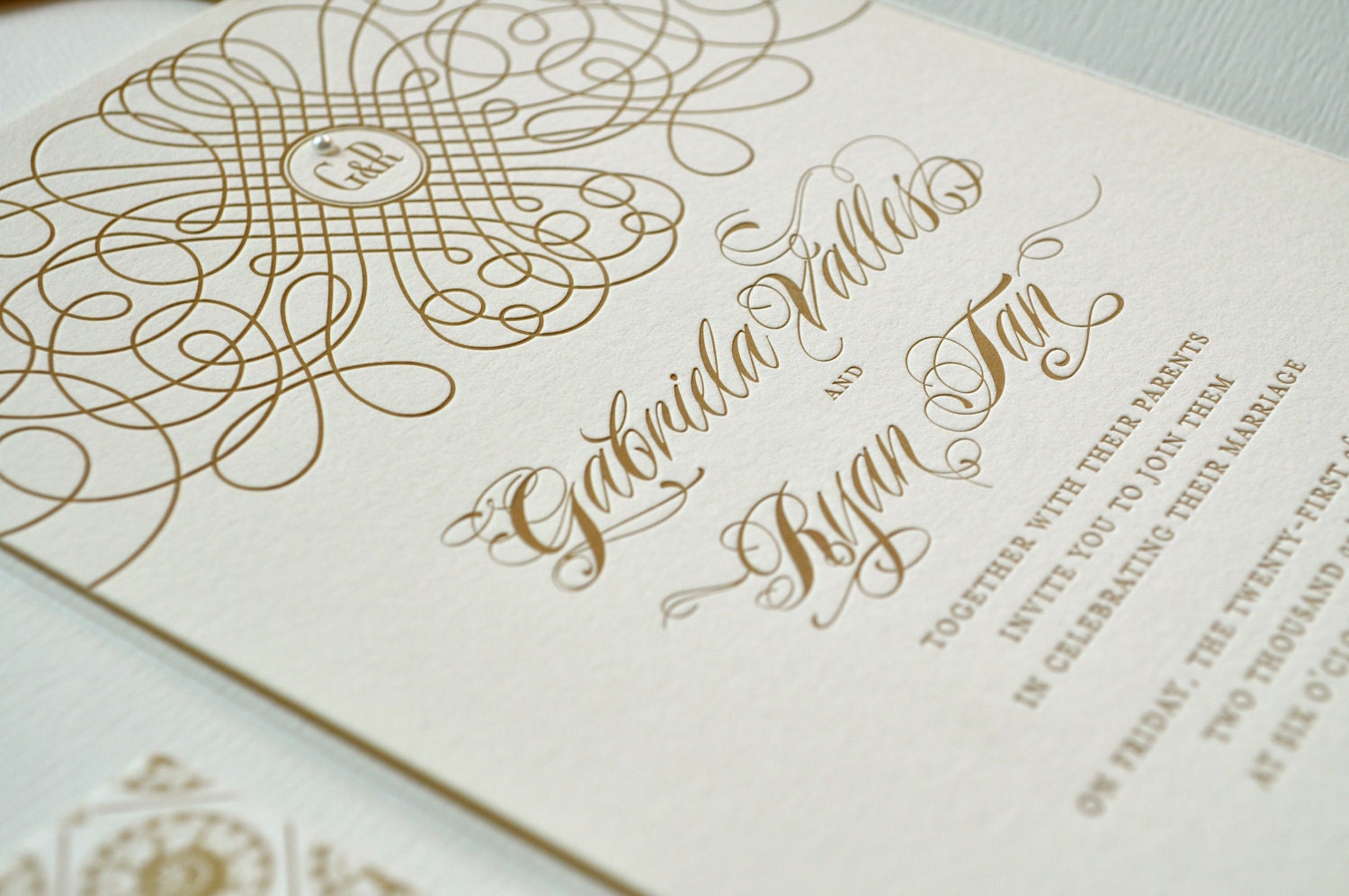 Letterpress Invitation, St. Francis Design