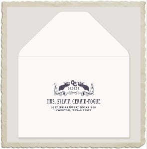 Letterpress Wedding Invitation - Art Nouveau Peacock Design