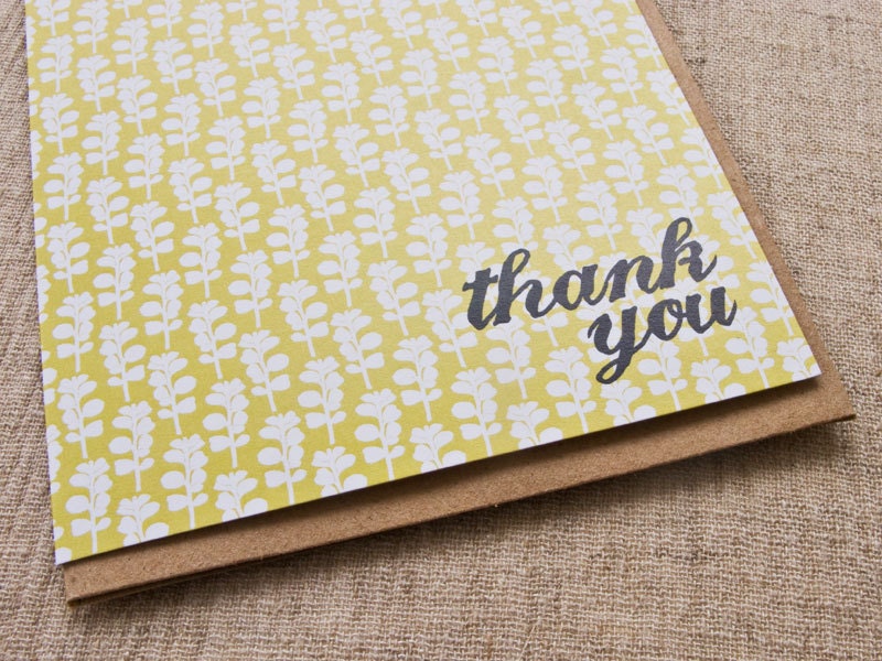 Leaf Pattern, Thank You Card