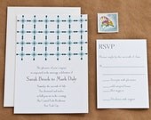 Lattice Wedding Invitation and Rsvp