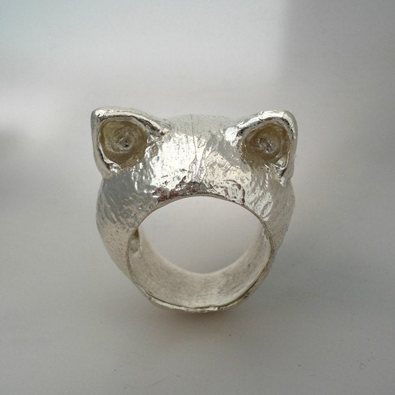 The White Kitten Ring size 6 1/2 - I'm All Ears Series