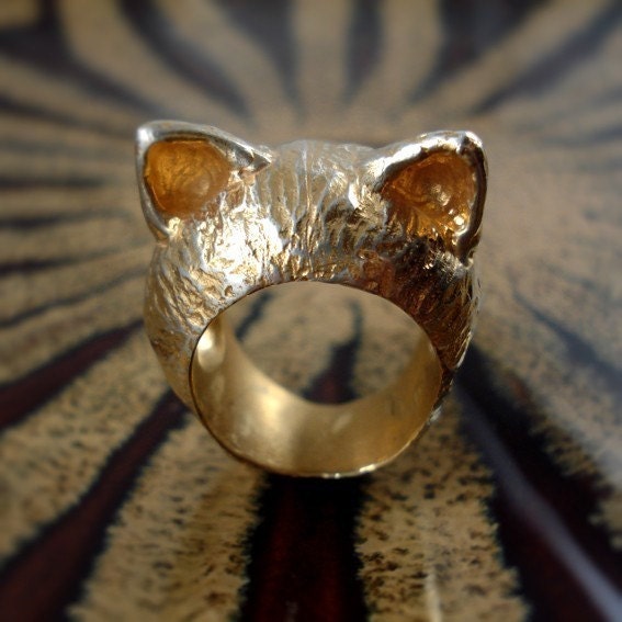 The Golden Kitten Ring size 6 1/2 - I'm All Ears Series