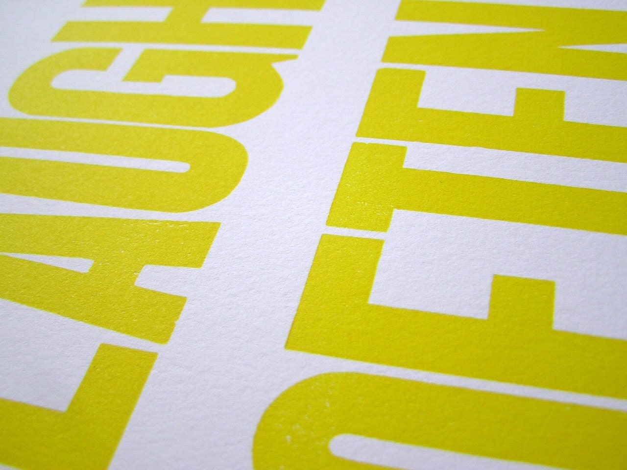 Letterpress Prints - Live Well, Laugh Often, Love Much (set of 3), Sunshine Yellow