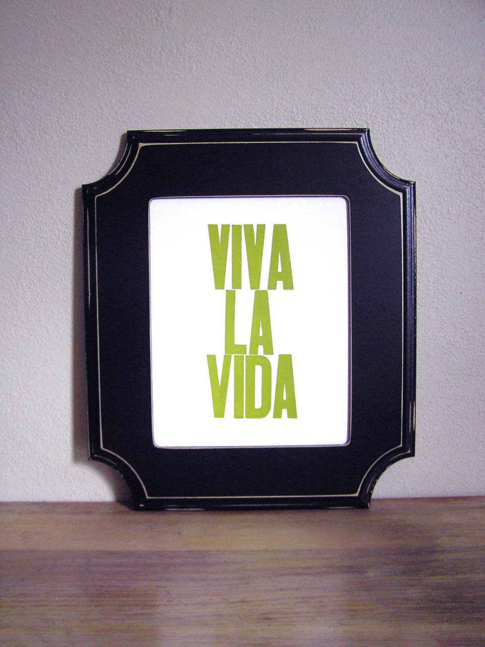 Cinco de Mayo Spanish Letterpress Print, Viva la Vida, Chartreuse