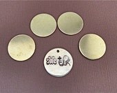 Big Brassy- 5/8 inch hand stamped round brass charm custom made and personalized for you