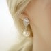 Pearl Jewelry Cream Ivory Pearl Cubic Zirconia Pearl Bridal Earrings Posts Silver with Swarovski Cream Pearls Wedding Jewelry