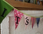 Reversible Fabric 'It's A Party' Banner
