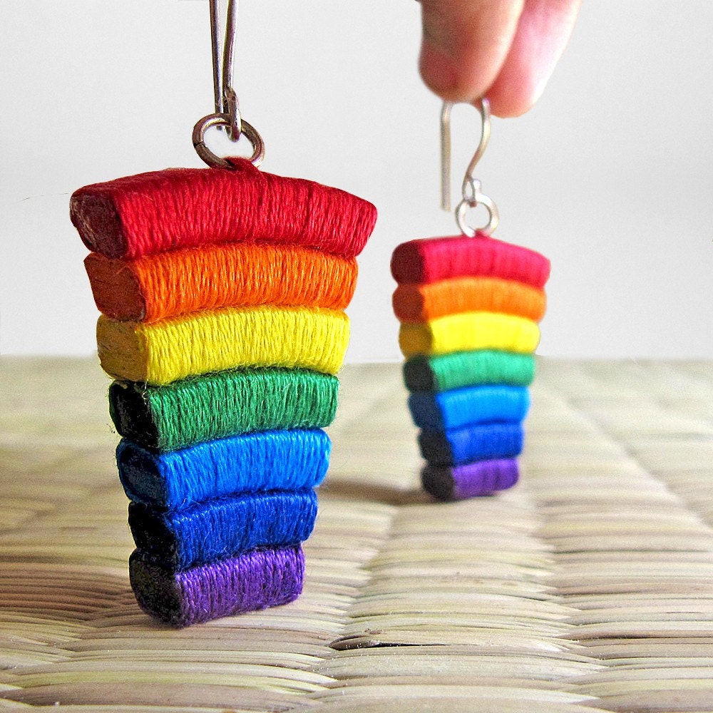 Rainbow jewelry - Rainbow Earrings - Colorful jewelry - Fun jewelry - Fun, Red, Orange, Yellow, Green, Blue, Indigo, Purple, Violet