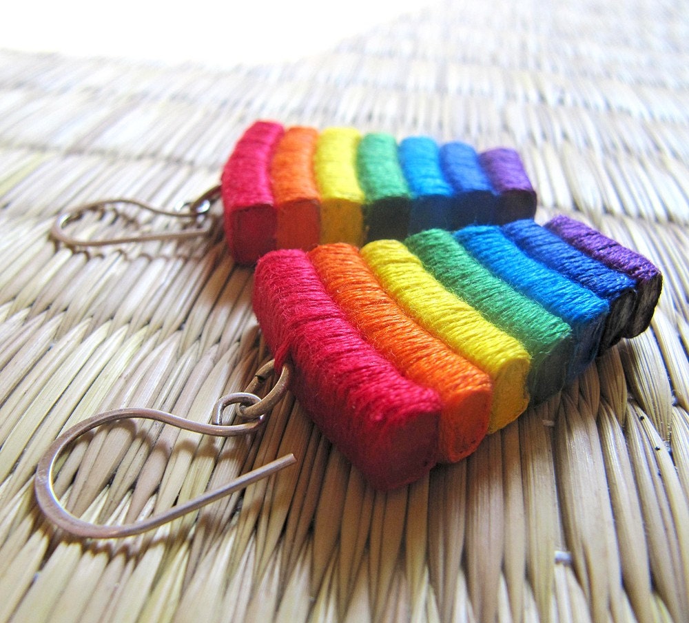 Rainbow jewelry - Rainbow Earrings - Colorful jewelry - Fun jewelry - Fun, Red, Orange, Yellow, Green, Blue, Indigo, Purple, Violet