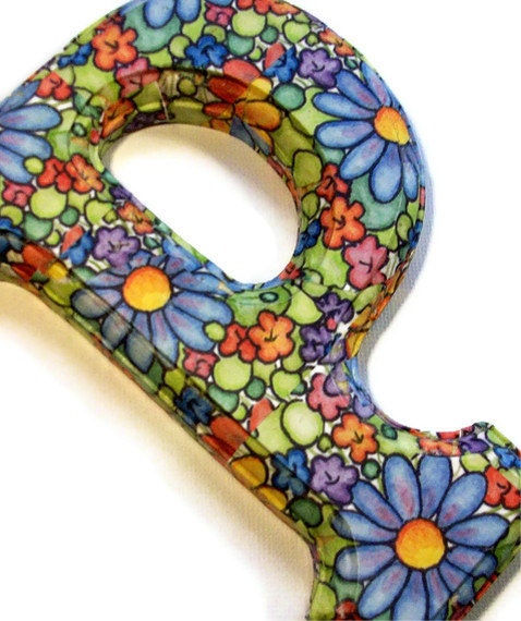 Decorated Wood Letters Decoupage Floral for any Initial, Name, or Word Custom for Your Decor