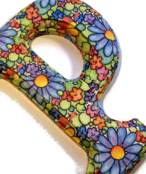 Decorated Wood Letters Decoupage Floral for any Initial, Name, or Word Custom for Your Decor