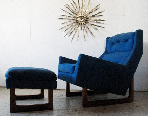 Reserved for Oliver Mid Century Danish Modern sculptural Lounge Chair & Ottoman,adrian pearsall craft associates