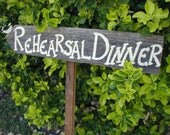 Barn Wood Natural Grey Rehearsal Dinner Wedding Sign With Stake Western Rustic Bridal Directional Arrow