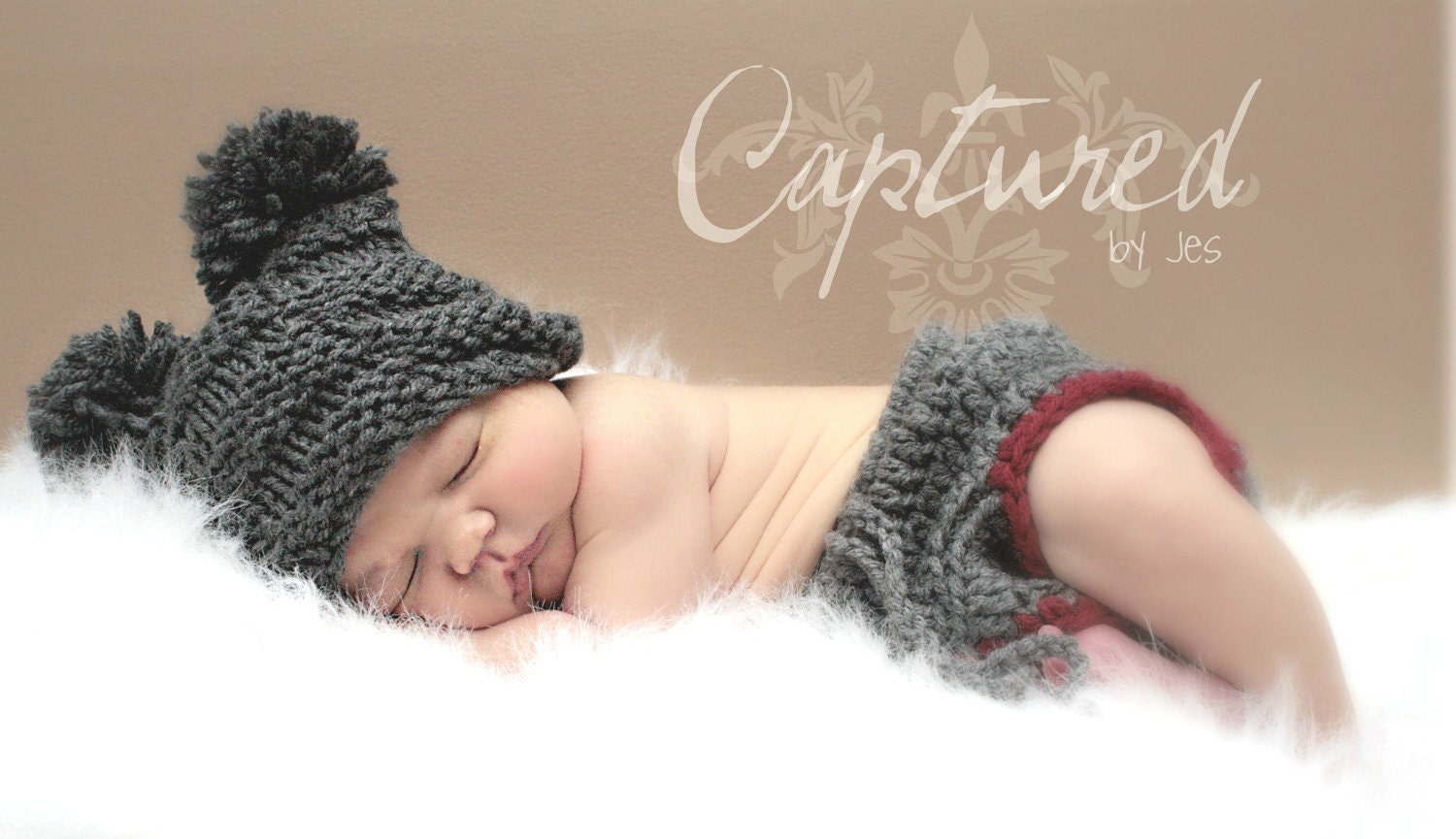 Baby Hat - Newborn Hat - Grey or Choose your own Color - Photography Prop - Mr. Checker Head - Super Cute Photography Prop