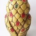 vintage owl bank figurine big eye owl figure retro home decor bohemian boho rose red roses yellow feathers