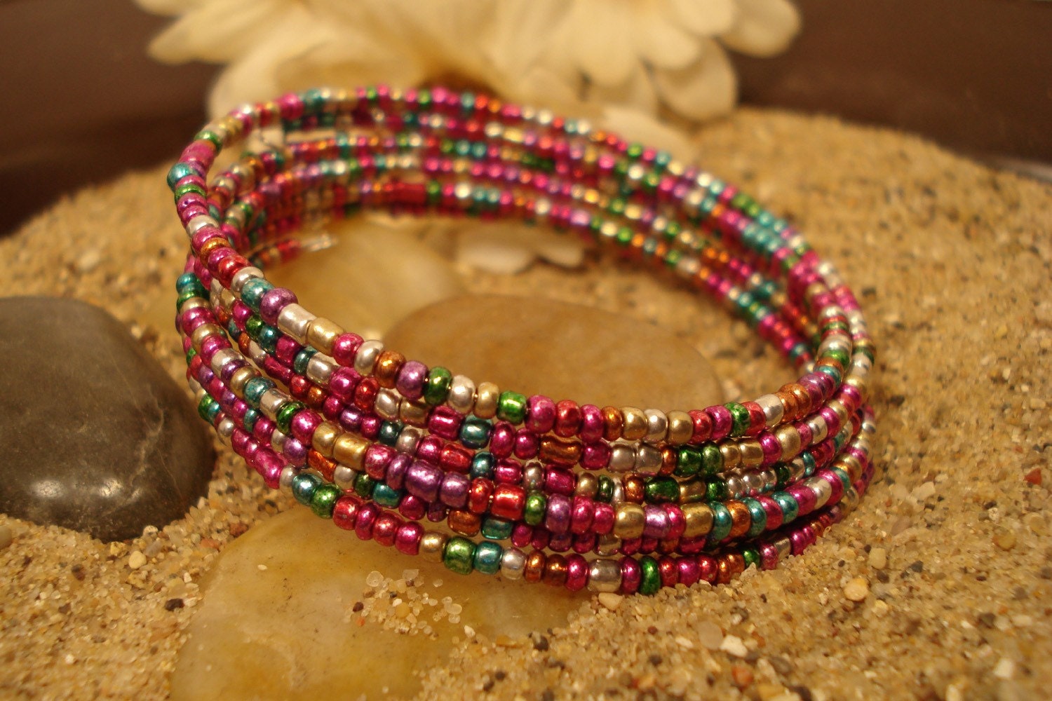 BRACELET & EARRINGS (6 coil bright metallics)
