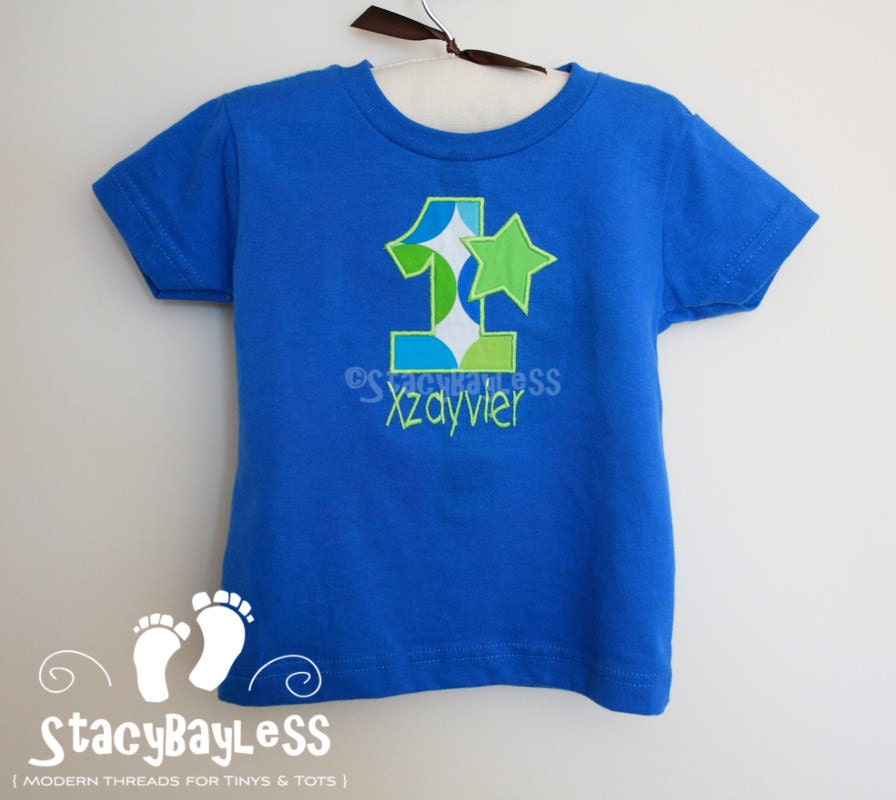 Custom Birthday Shirt OR Onesie - choose your Font Fabric AND Colors