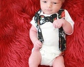 Bad to The Bones Tie Onesie with Matching Suspenders and Shoes
