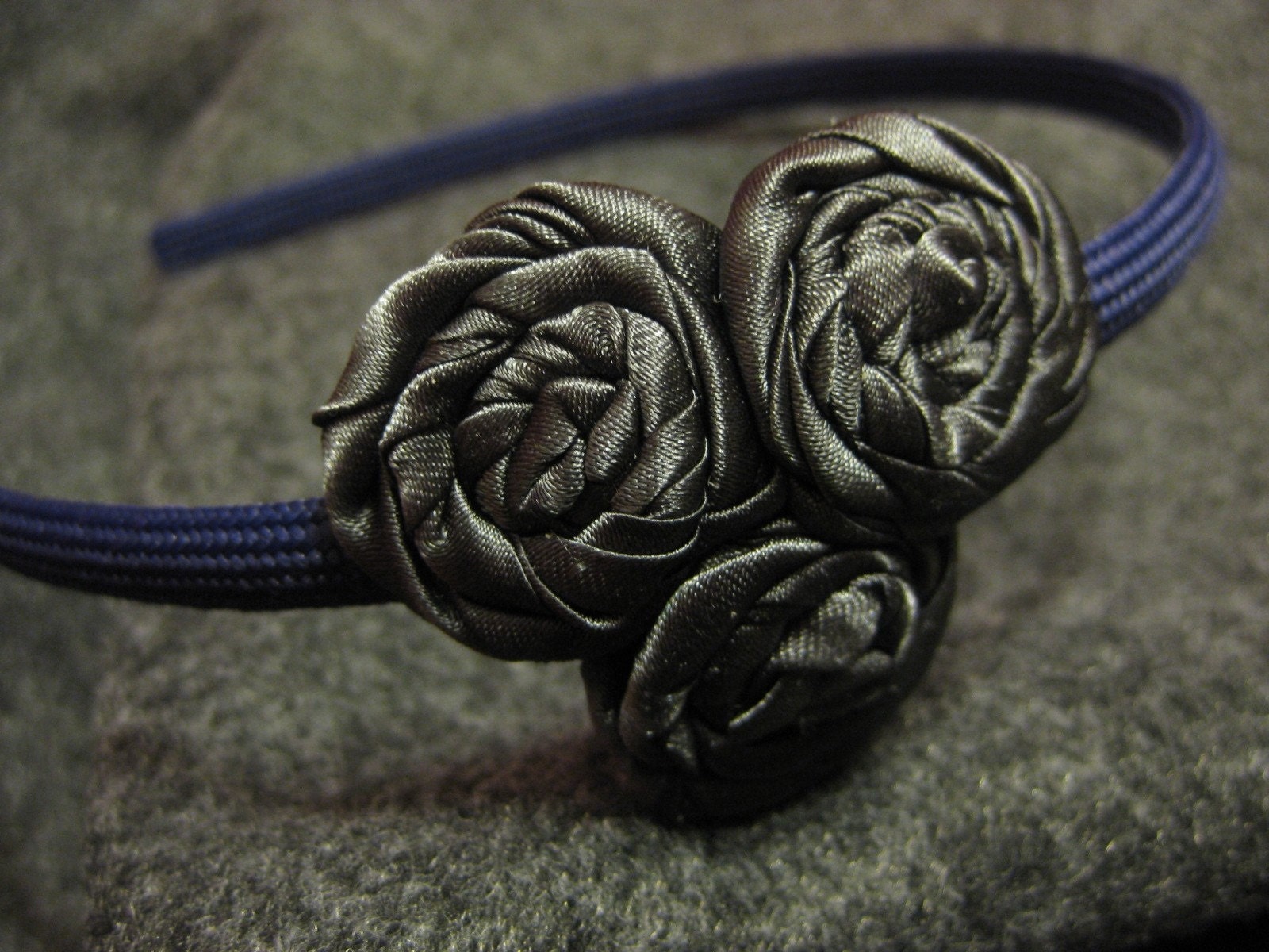Pewter Fabric Flower Headband
