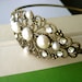 Bridal Headband - vintage inspired, pearl, rhinestone, filigree, antique brass