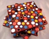 Brown Lots of Dots Coasters - Set of 4
