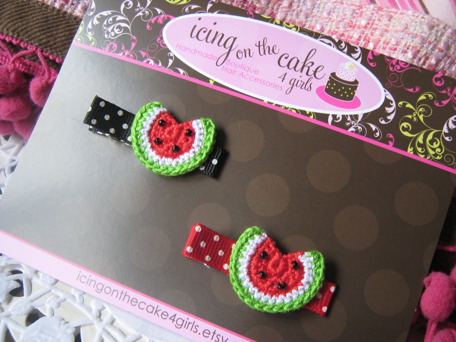 Juicy Watermelon No Slip Clip Set...Perfect for Summer Fun and Ready to Ship