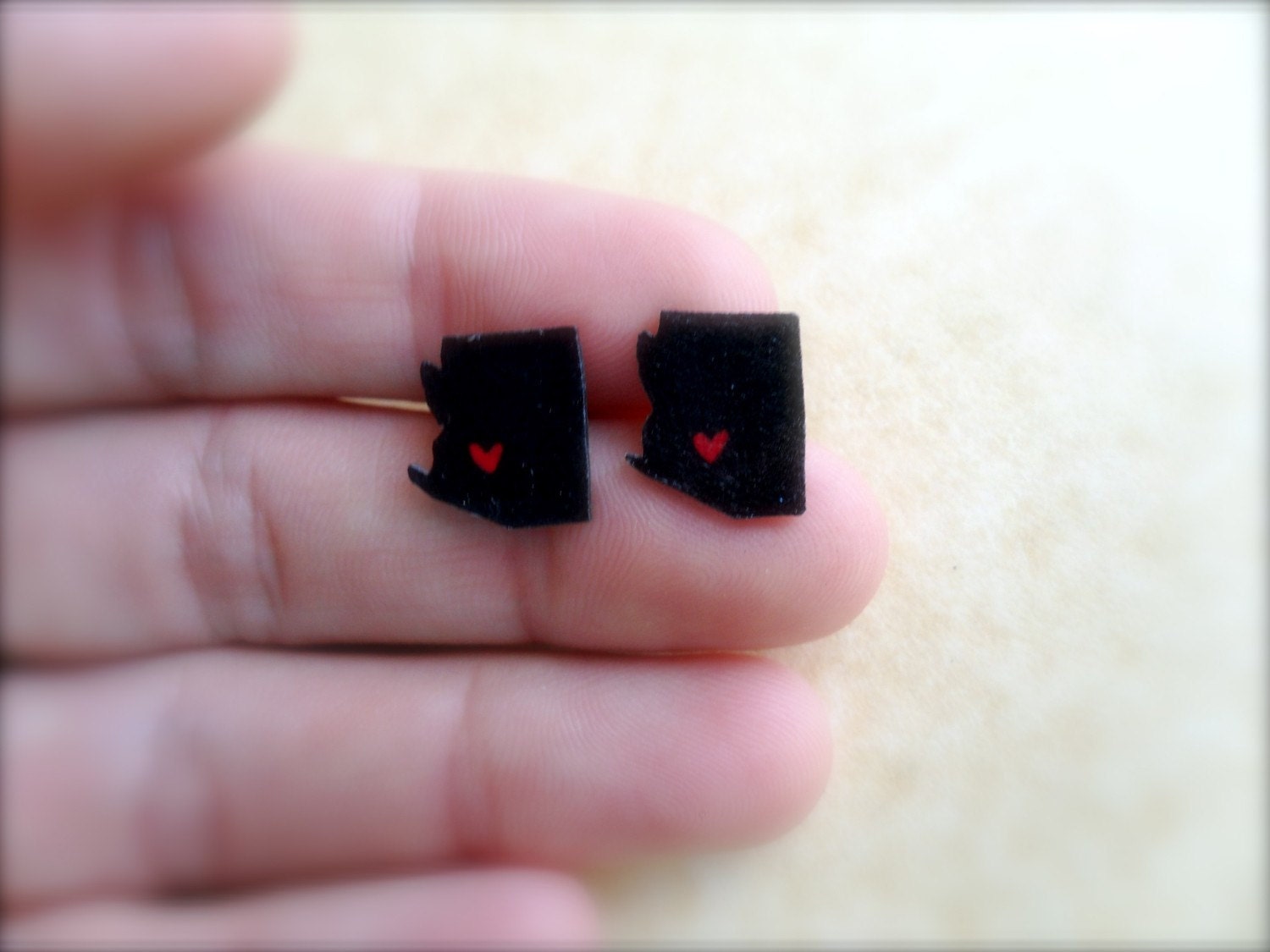 small state custom stud earrings